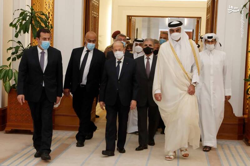 دیدار رئیس جمهور لبنان با امیر قطر