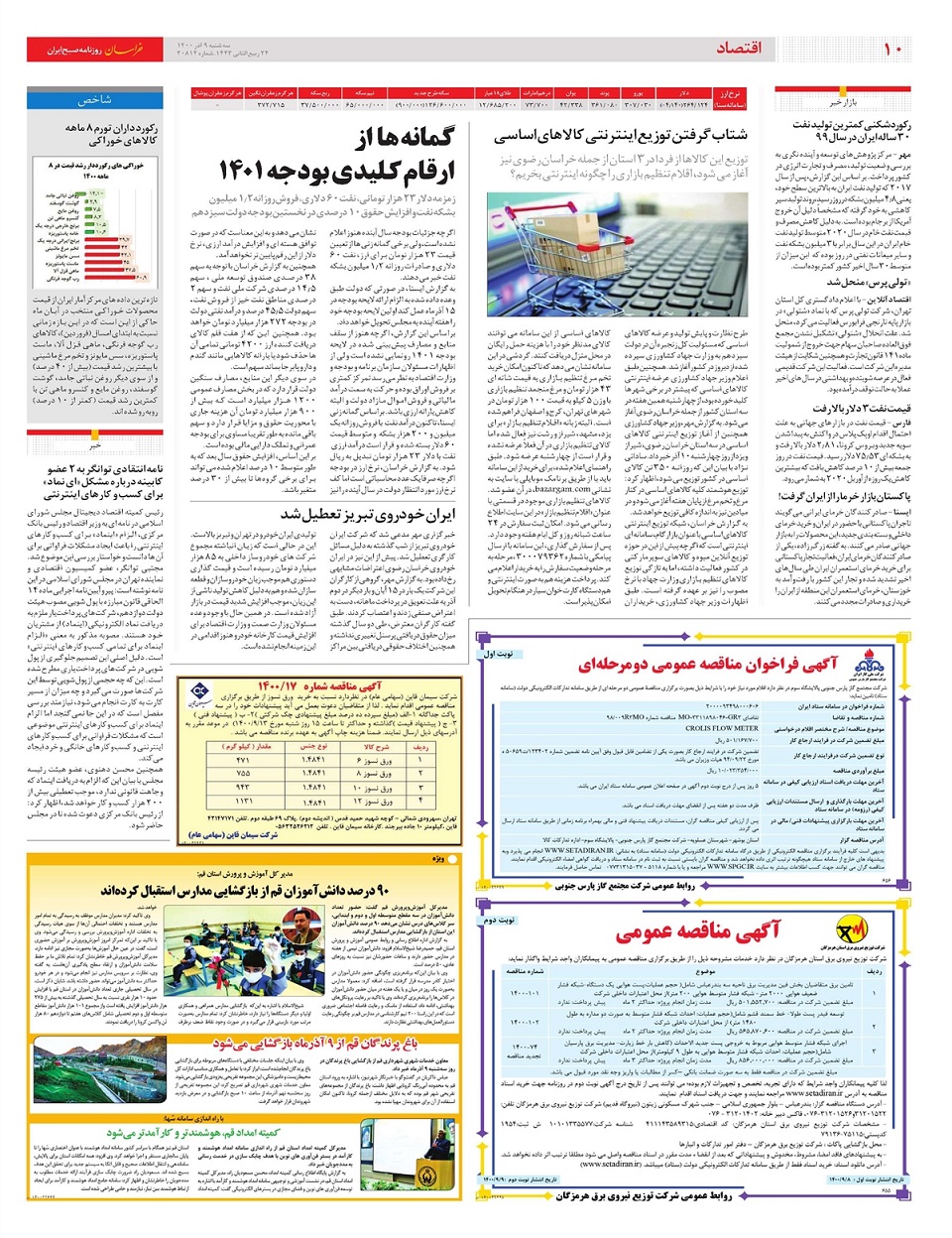 روزنامه خراسان/ گمانه ها از ارقام کلیدی بودجه