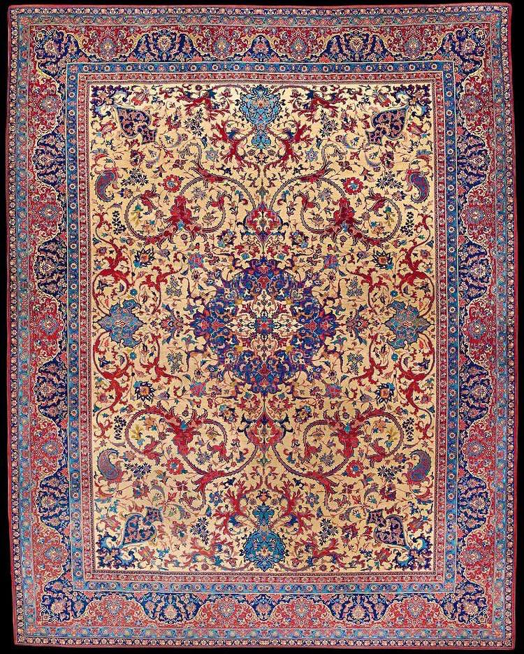 نقش و نگار زیبای فرش اصفهان