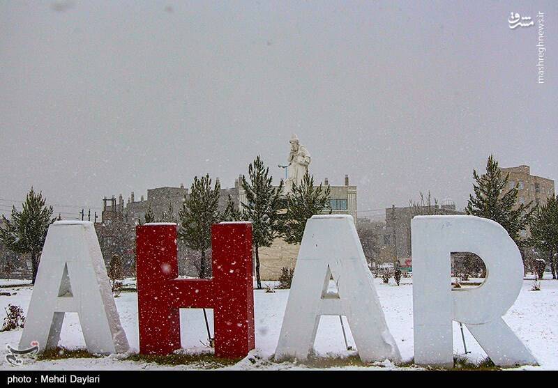 بارش شدید برف در اهر تبریز