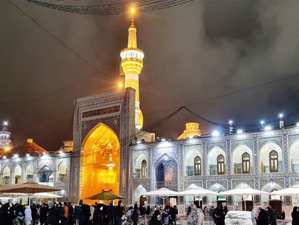 بارش باران در حرم مطهر رضوی