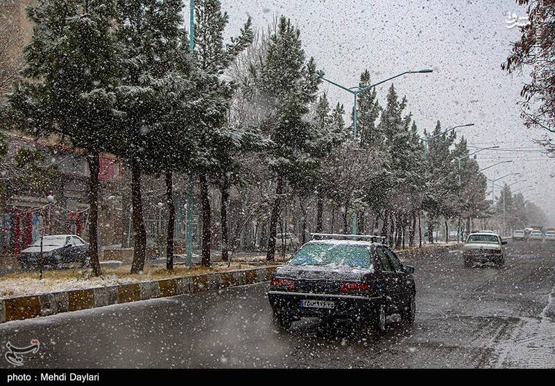 بارش شدید برف در اهر تبریز