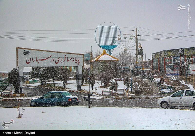 بارش شدید برف در اهر تبریز