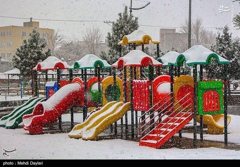بارش شدید برف در اهر تبریز