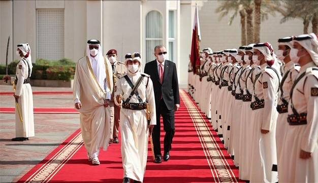 استقبال امیر قطر از اردوغان