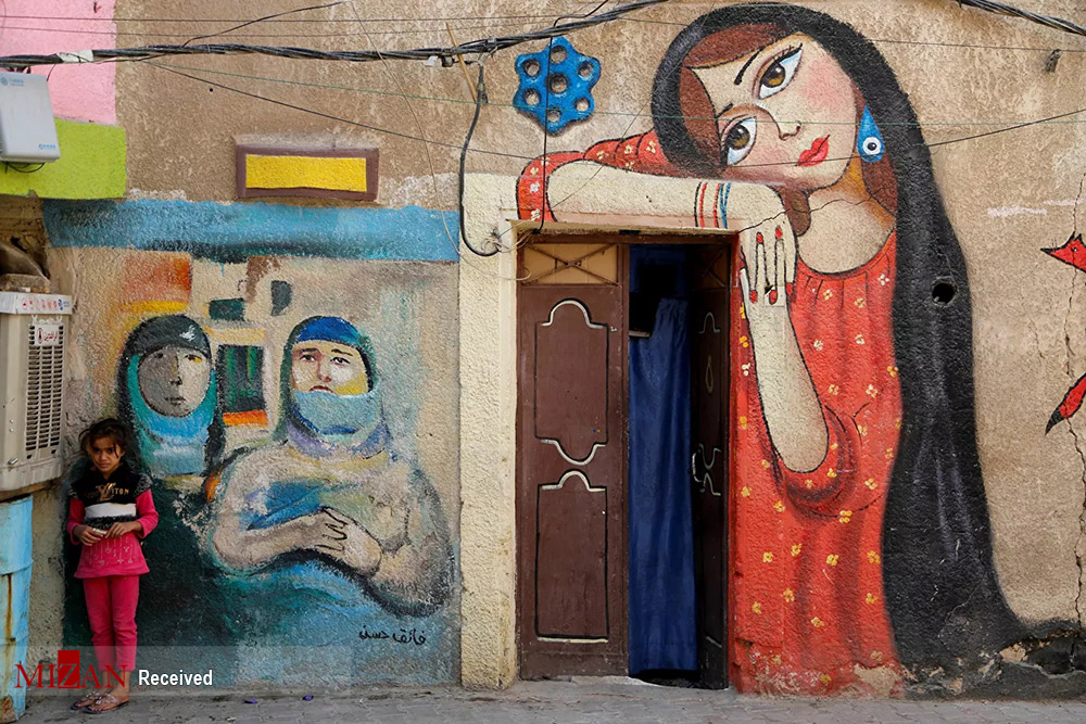 نقش‌های رنگارنگ بر دیوارهای بغداد