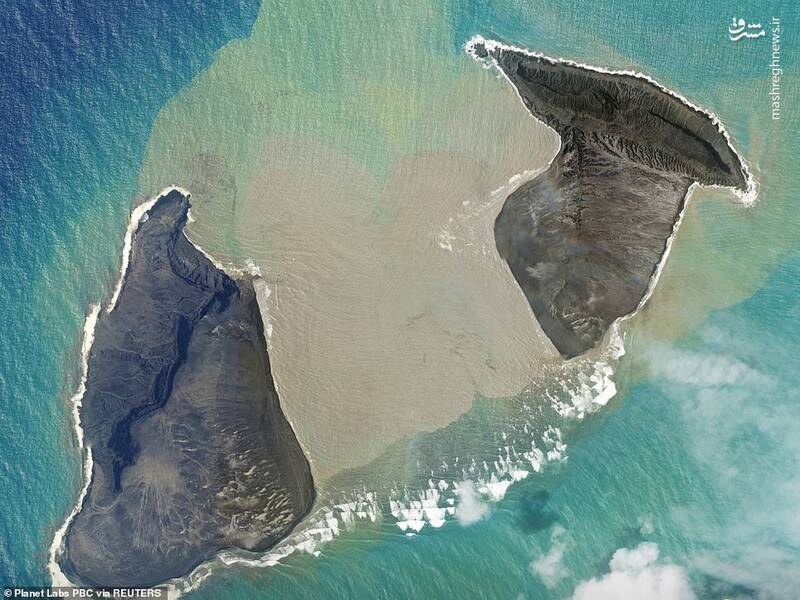 تصاویر ماهواره‌ای از خسارت فوران آتشفشان تونگا