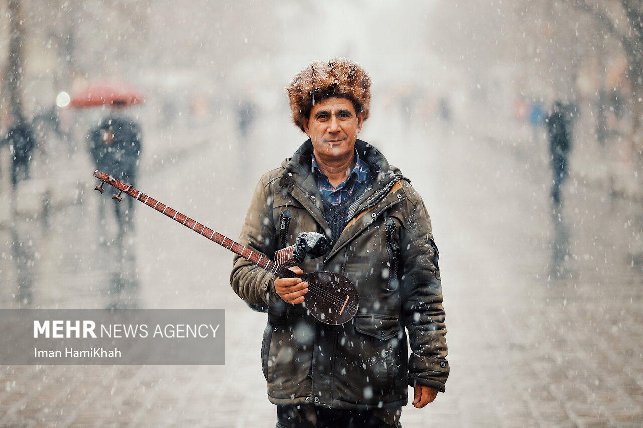 عکس/ بارش برف در همدان