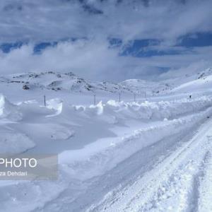 جاده سپیدان فارس مملو از برف