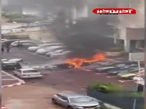 تصاویری از انفجار یک خودرو در شهرک های اشغالی 