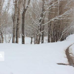 راه ۲۰ روستای طالقان از برف پوشیده شد