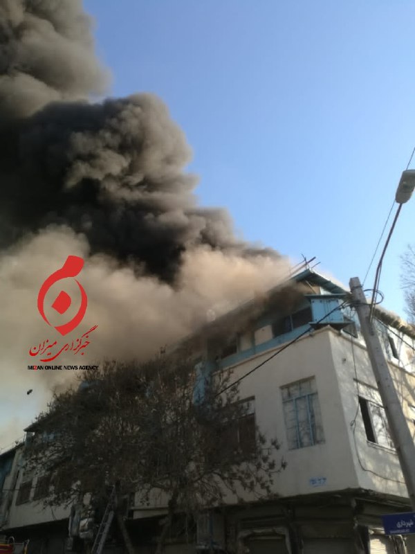 آتش‌سوزی در نزدیکی راه‌آهن تهران