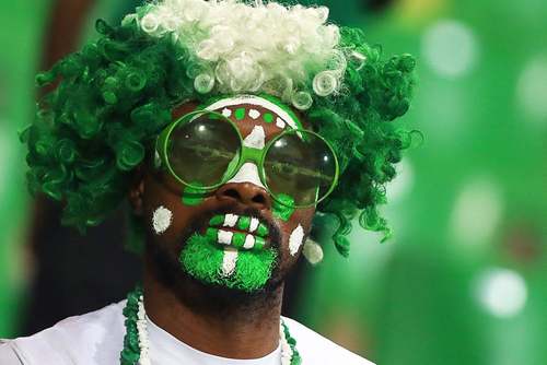 گریم جالب یک هوادار تیم ملی نیجریه در چارچوب رقابت های جام ملت های آفریقا