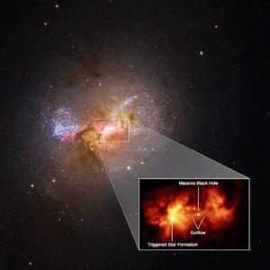 سیاهچاله‌ای که فرآیندهای ستاره‌زایی در یک کهکشان کوتوله به پا کرده  