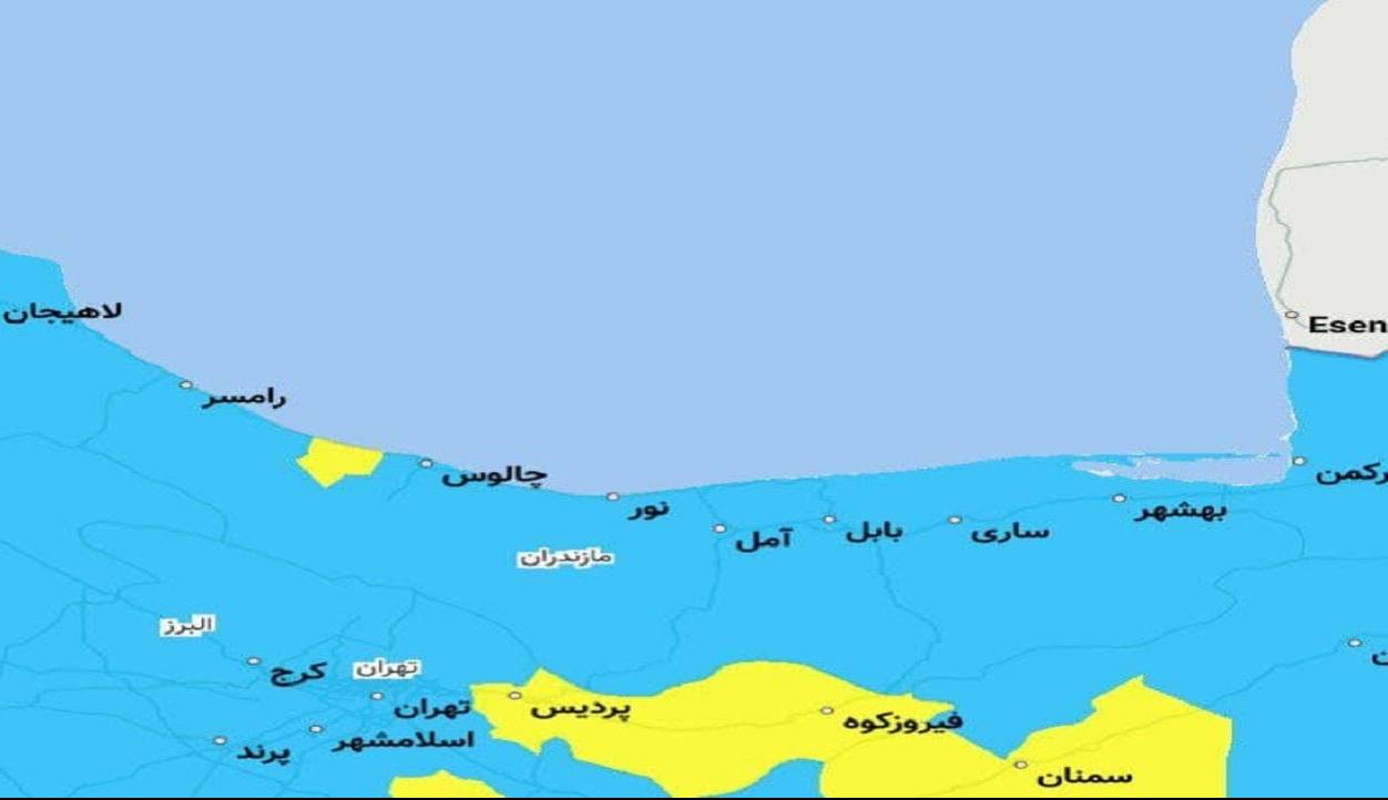 بازگشت رنگ زرد به نقشه کرونایی مازندران