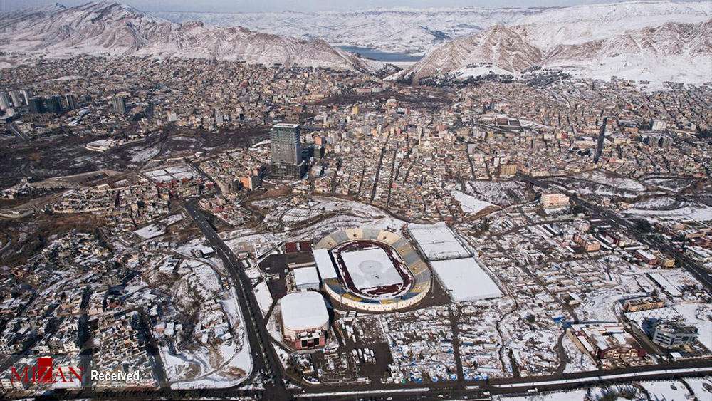 تصاویری هوایی از بارش برف در عراق