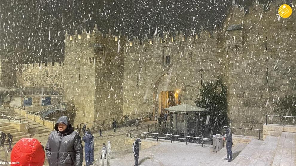 عکس/ بارش برف شدید در بیت المقدس