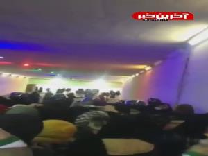 ورود خانم‌ها از تونل استادیوم آزادی با تشویق تیم ملی و فریاد ایران ایران  