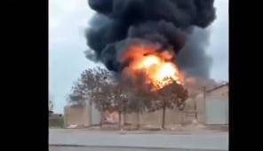 آتش سوزی در کارخانه تینر ورامین