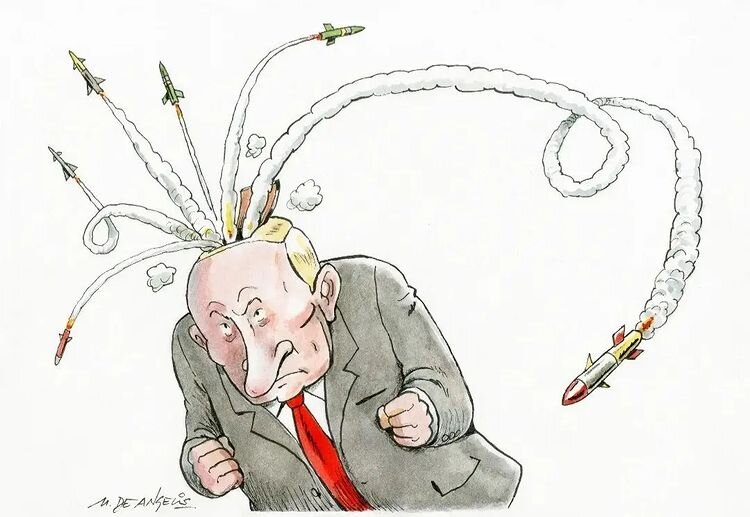 کاریکاتور/ ببینید در فکر پوتین چه می‌گذرد!