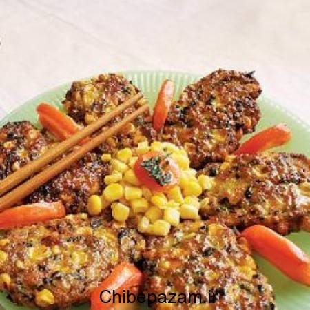 ایده تهیه  کتلت ذرت با پیازچه