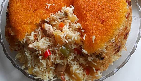 دستور پخت پلو مخلوط مرغ و سبزیجات 