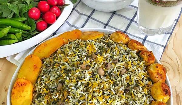 پلو شوشتری با گوشت قلقلی