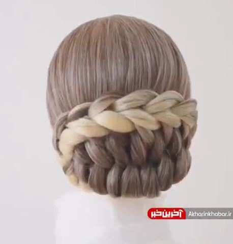 شنیون شیک و زیبا با هنر بافت و گره موها