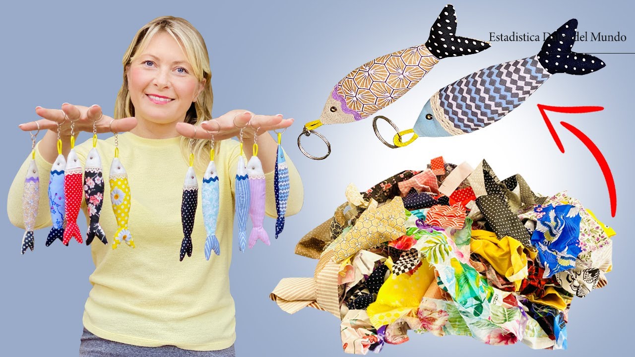 ایده دوخت جاسوئیچی ماهی با پارچه اضافی