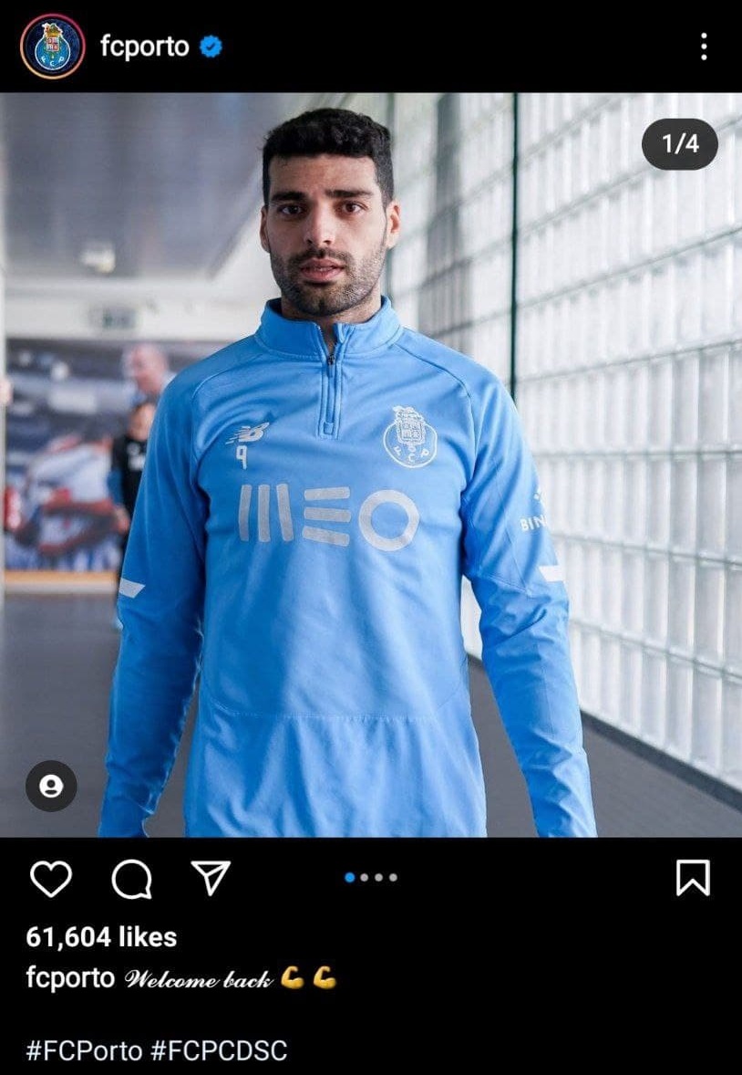 خوشامد پورتو به مهدی طارمی