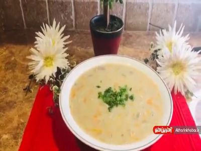 طرز تهیه سوپ جو مجلسی با شیر و خامه