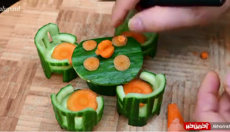 تزئین زیبا با خیار و هویج