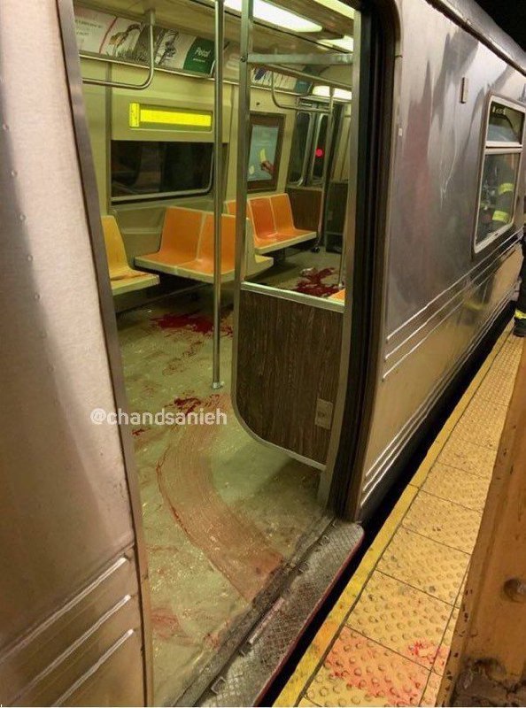 عکس/ تصویری از رد خون در متروی نیویورک 