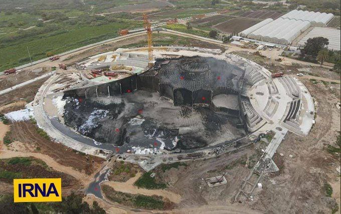 عکس/ آتش گرفتن قبر سرکرده فرقه بهائیت در فلسطین اشغالی