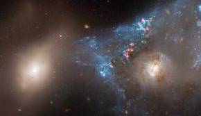 برخورد کهکشانی، یک مثلث فضایی را در تصویر جدید هابل نشان می‌دهد