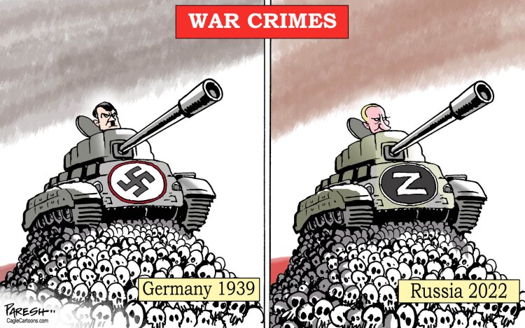 کاریکاتور/ ببینید پوتین هم شیوه هیتلر را در پیش گرفت!