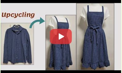 تبدیل پیراهن مردانه به سارافن شیک زنانه