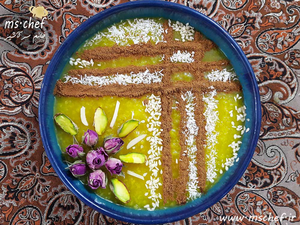 شله زرد مجلسی با تکنیک  تنظیم رنگ و مقدار شیرینی