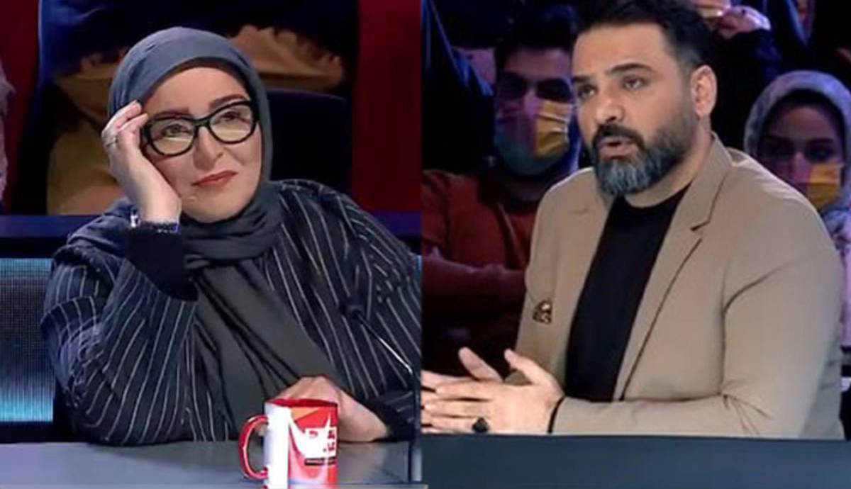 کل کل احسان علیخانی با ژاله صامتی سر میز داوران عصرجدید