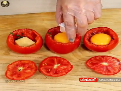 خلاقیت در طبخ تخم مرغ گوجه