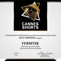 جایزه بهترین تدوینگر جشنواره فیلم‌های کوتاه کن به «فرمیسک» رسید