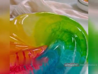 ایده تهیه ژله رنگارنگ زیبا