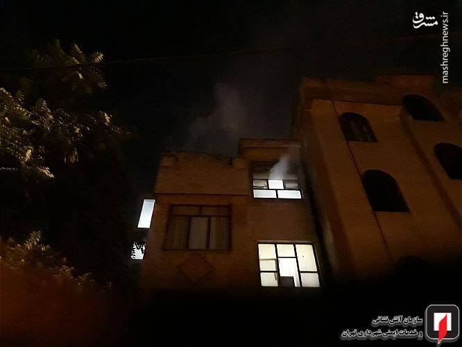 حریق در اتاق‌ خواب یک واحد مسکونی