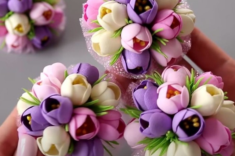 ایده درست کردن دسته گل زیبا