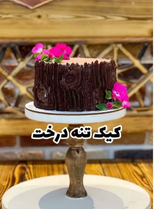 دکور کیک به صورت تنه درخت