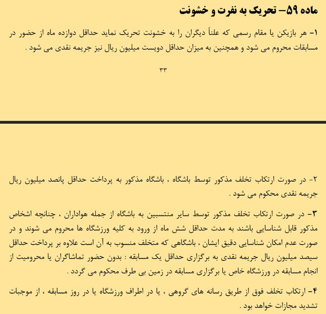 احتمالات رای کمیته انضباطی برای دیدار نیمه‌تمام تراکتور - پرسپولیس