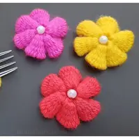 گل کاموایی زیبا برای تزئین لباس