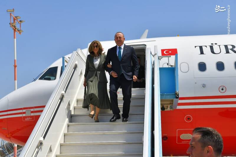 عکس/ ورود وزیر خارجه ترکیه به فلسطین اشغالی