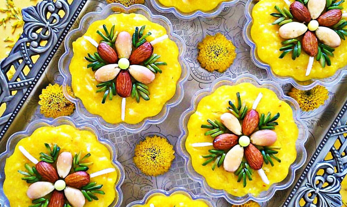 نحوه درست کردن دسر «ماقوت زعفرانی» خوشمزه