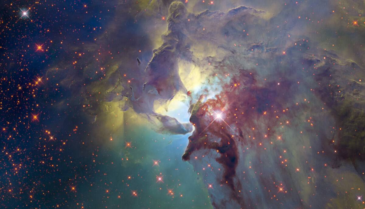 قلب تپنده سحابی مرداب از دید تلسکوپ فضایی هابل قلب تپنده سحابی مرداب از دید تلسکوپ فضایی هابل